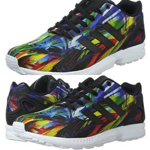 adidas black rainbow shoes
